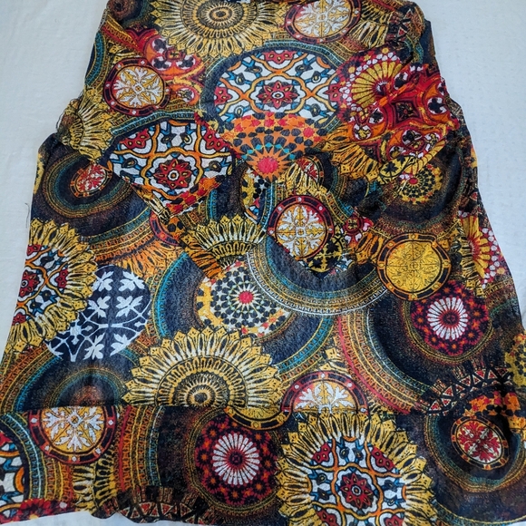 Multiples Bohemian Bold Patterns Bright Cors Cardigan Cover Duster Kimono Large - Picture 11 of 11